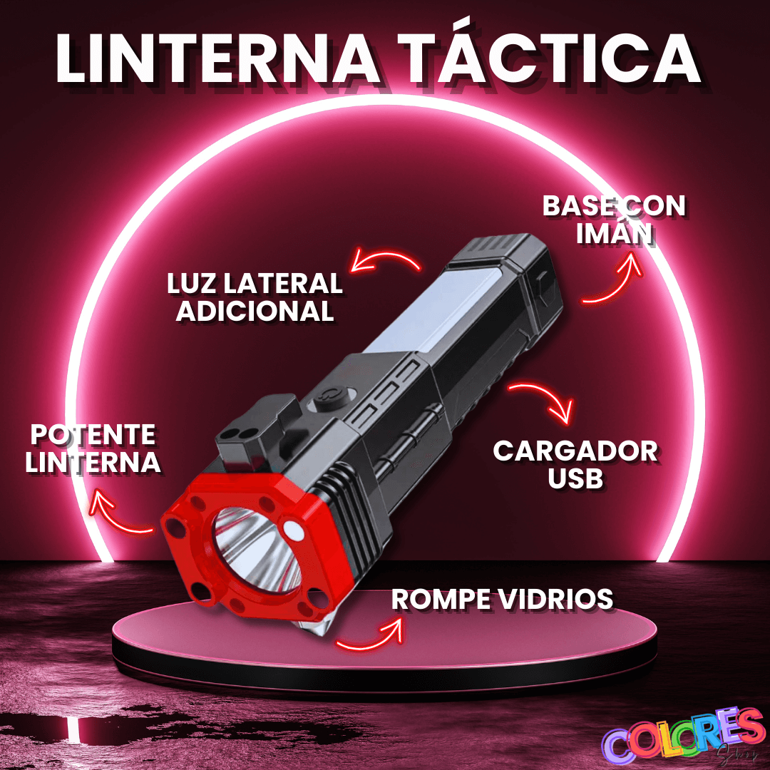 Linterna Tactica Multiuso 6 en 1