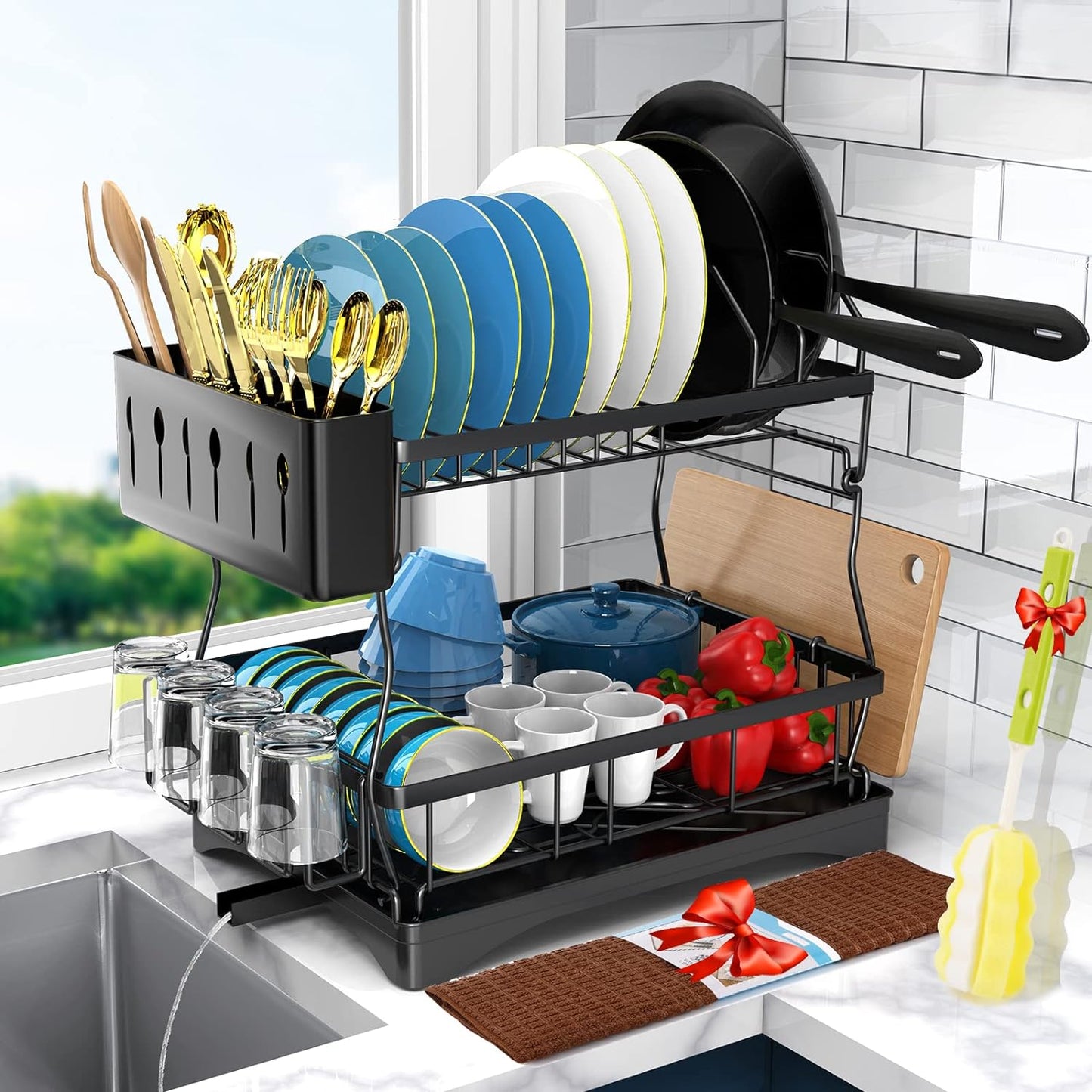 Escurridor De Platos 2 Niveles Multifuncional