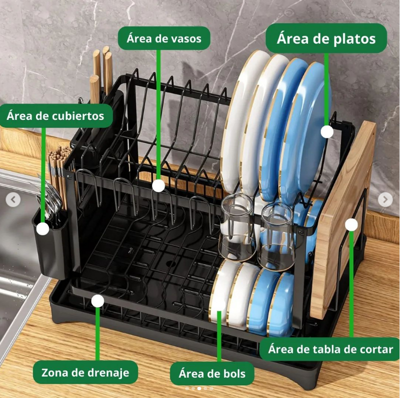 Escurridor De Platos 2 Niveles Multifuncional