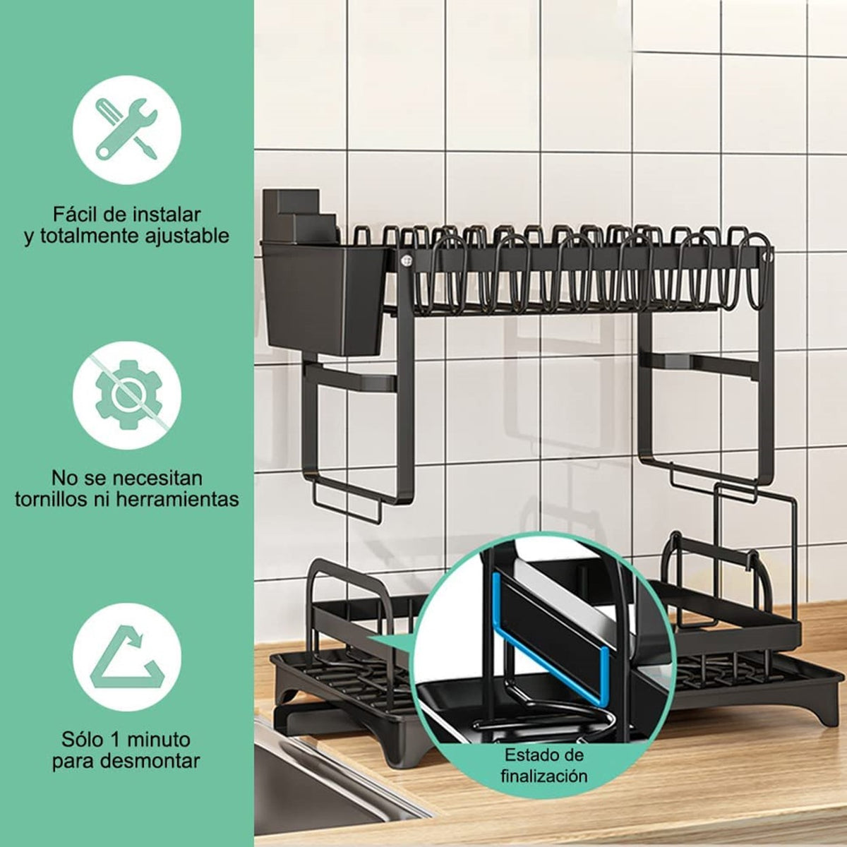 Escurridor De Platos 2 Niveles Multifuncional